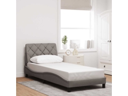 Estrutura De Cama Sem Colchão 90x190 Cm Tecido Cinzento