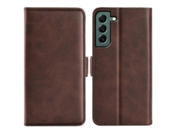 Capa De Couro Com Fecho Magnético Duplo Para Samsung Galaxy S23+ 5g