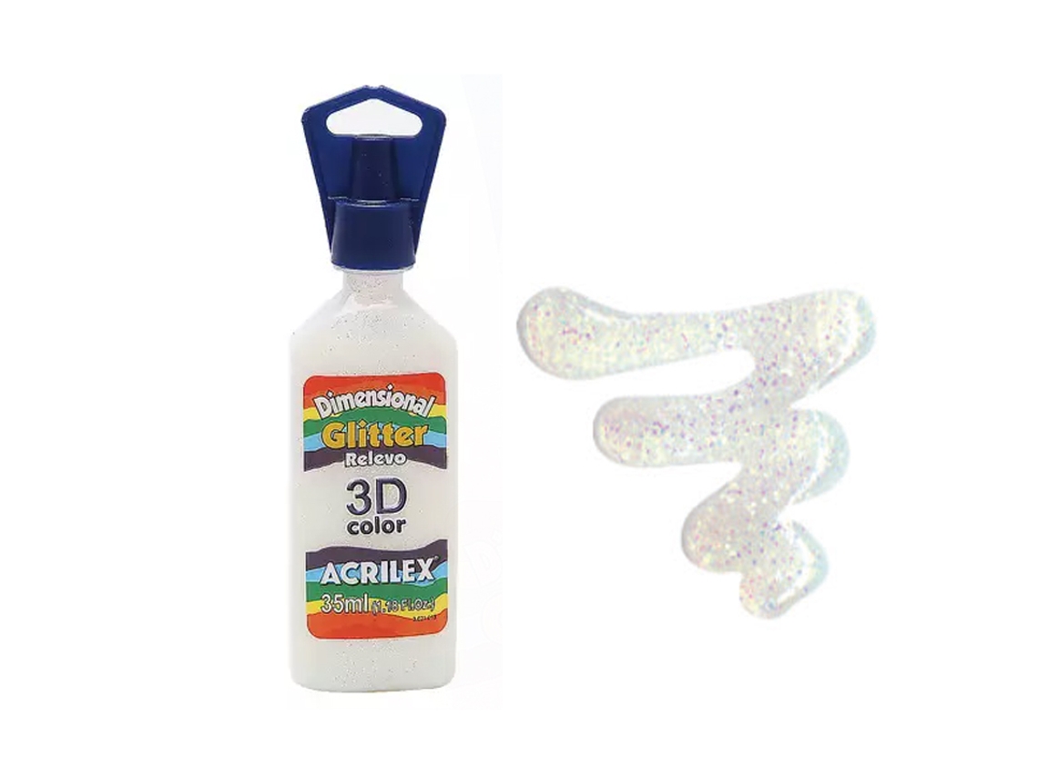 Dimensional Relevo 3D Glitter 35Ml Cristal 209 Acrilex 