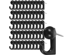 100 Ganchos Decorativos de Metal Preto para Mesa, Ganchos de Plástico Resistentes, Design Prático para Quadros