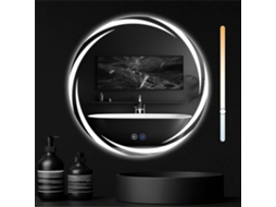Nettlife Espelho Com Iluminação Para Casa De Banho Espelho Redondo Led Para Casa De Banho 60 Cm Espelho Redondo Ip44 Para Casa De Banho
