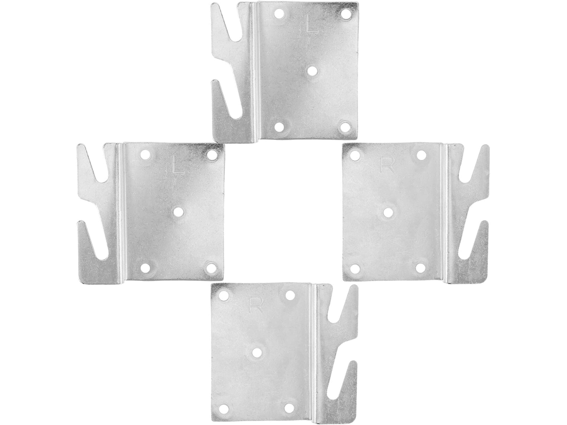 Garneck Conjunto De 4-conectores Canto Para Cama, Ferragens Resistentes Para Cama, Placas De Gancho Madeira