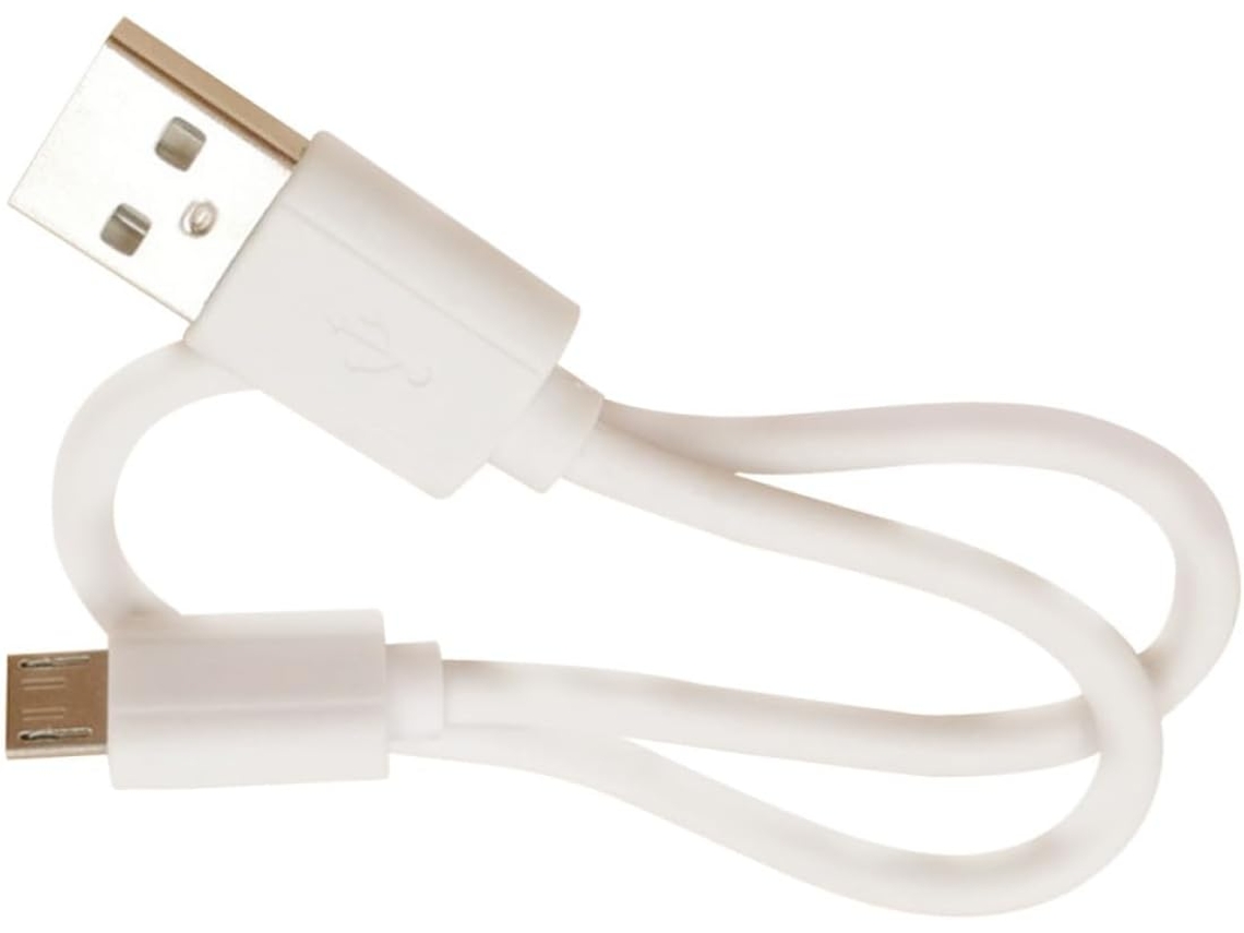 Cabo De Plástico E Estação De Carregamento Para Dispositivos Portáteis Micro Usb, Branco.
