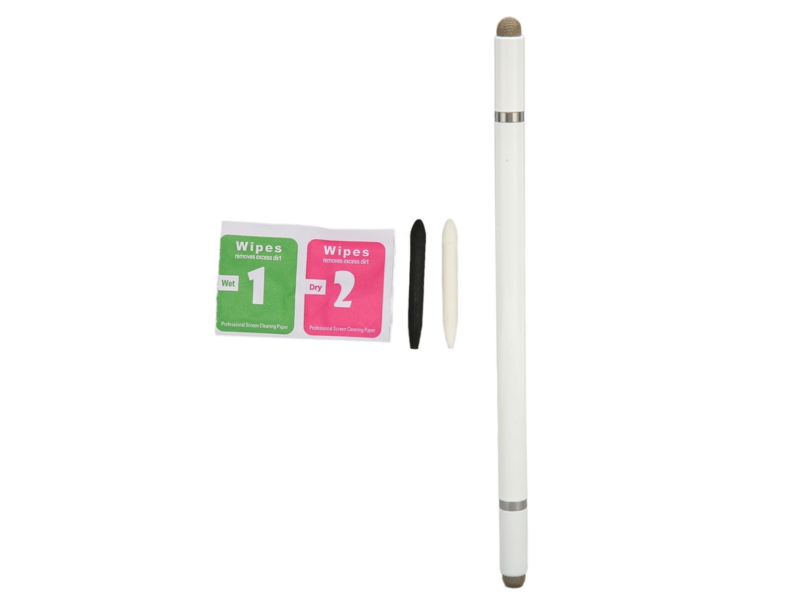 2026zentro-caneta Estilo Estilo Capacitivo 4 Em 1 Com 2 Pontas De Fibra Para Celulares E Tablets Branco
