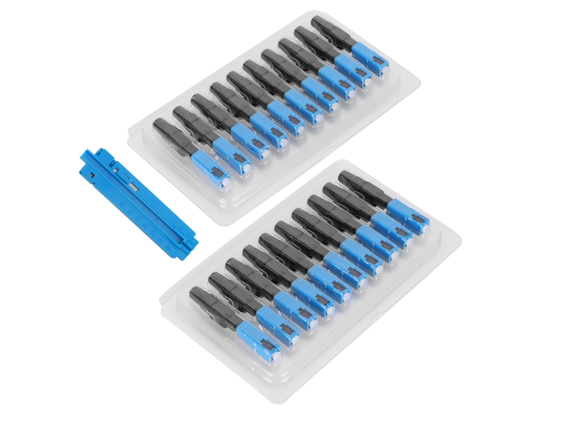 Aetheria 20pcs Conectores Rápidos de Fibra Óptica Reutilizáveis Sc Upc de Grau Telecomunicações