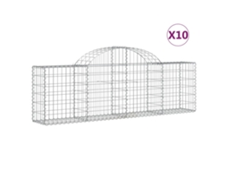 Conjunto 10 Cesto gabião VIDAXL Prateado Ferro (200x30x60/80 cm)