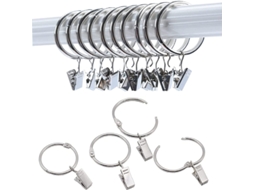 Argolas Para Cortina Que Podem Ser Abertas Com Clipes Para Cabide De Cortina, Pacote Com 20 Silver 50 Mm
