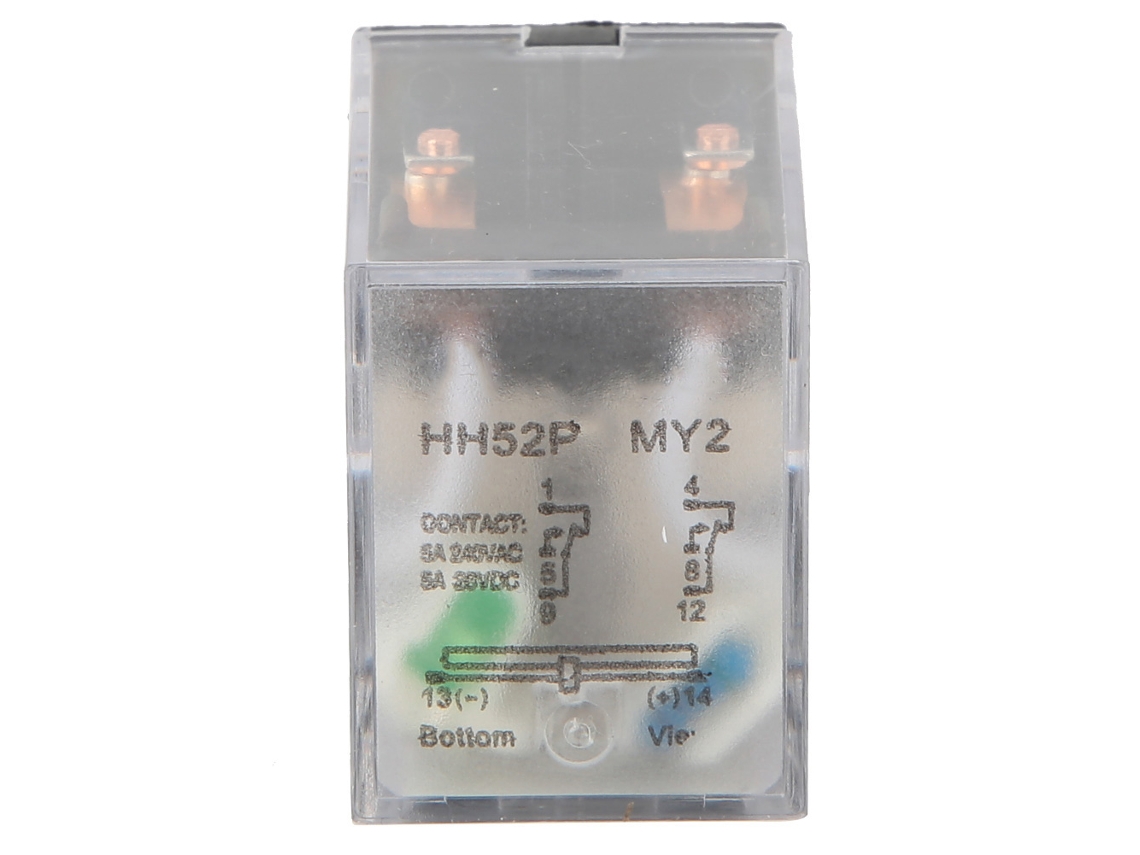 Relé Intermedio Electromagnético Hh52p 24vdc 5a 8 Pines Bobina Dpdt