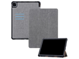Capa Em Pu Com Suporte Triplo E Porta Canetas Cinza Para O Seu Apple Ipad Pro 11 Pouces /(2020)/(2018)/air (2020) (2021)