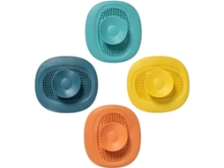 2026 4 Taponeras de Silicona para Drenaje, Capturadores de Pelo Duraderos para Baño Y Cocina, Naranja, Azul, Verde, Amarillo