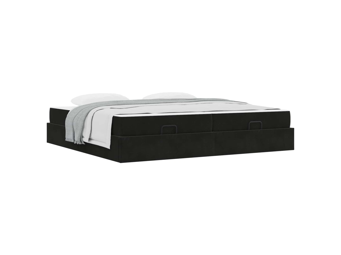 Conjunto de Estruturas de Cama com Colchão 2 Pcs Preto Veludo MAISON EXCLUSIVE