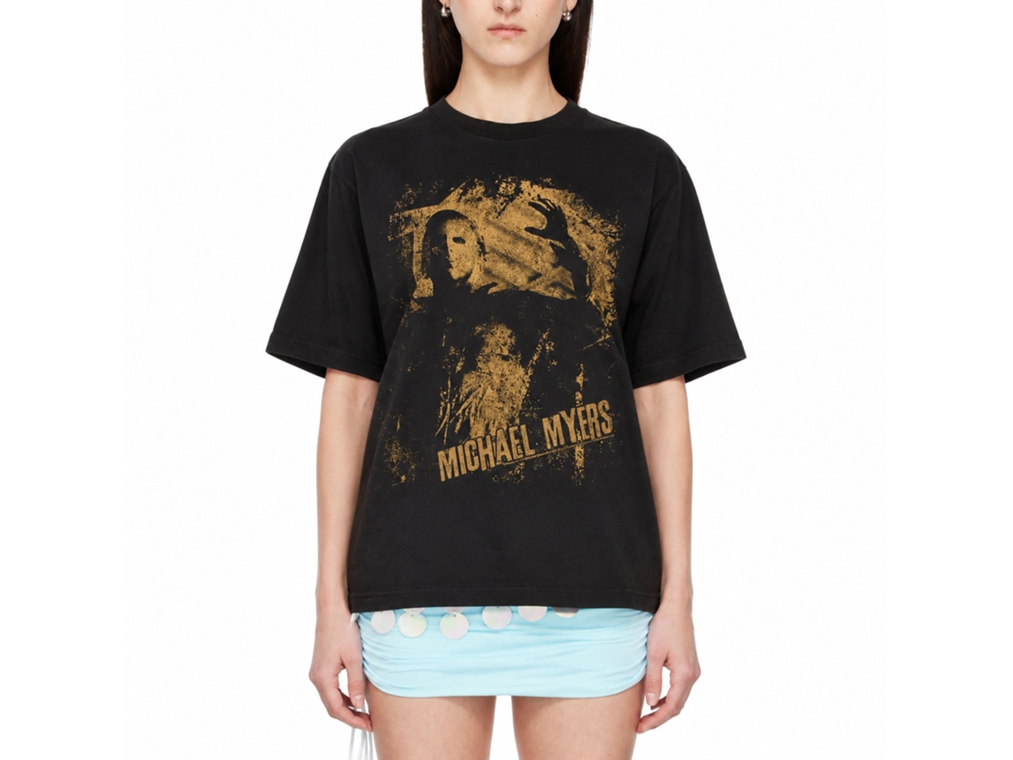 Rockinstone Halloween Vintage Myers Black Adult T-shirt Size:m