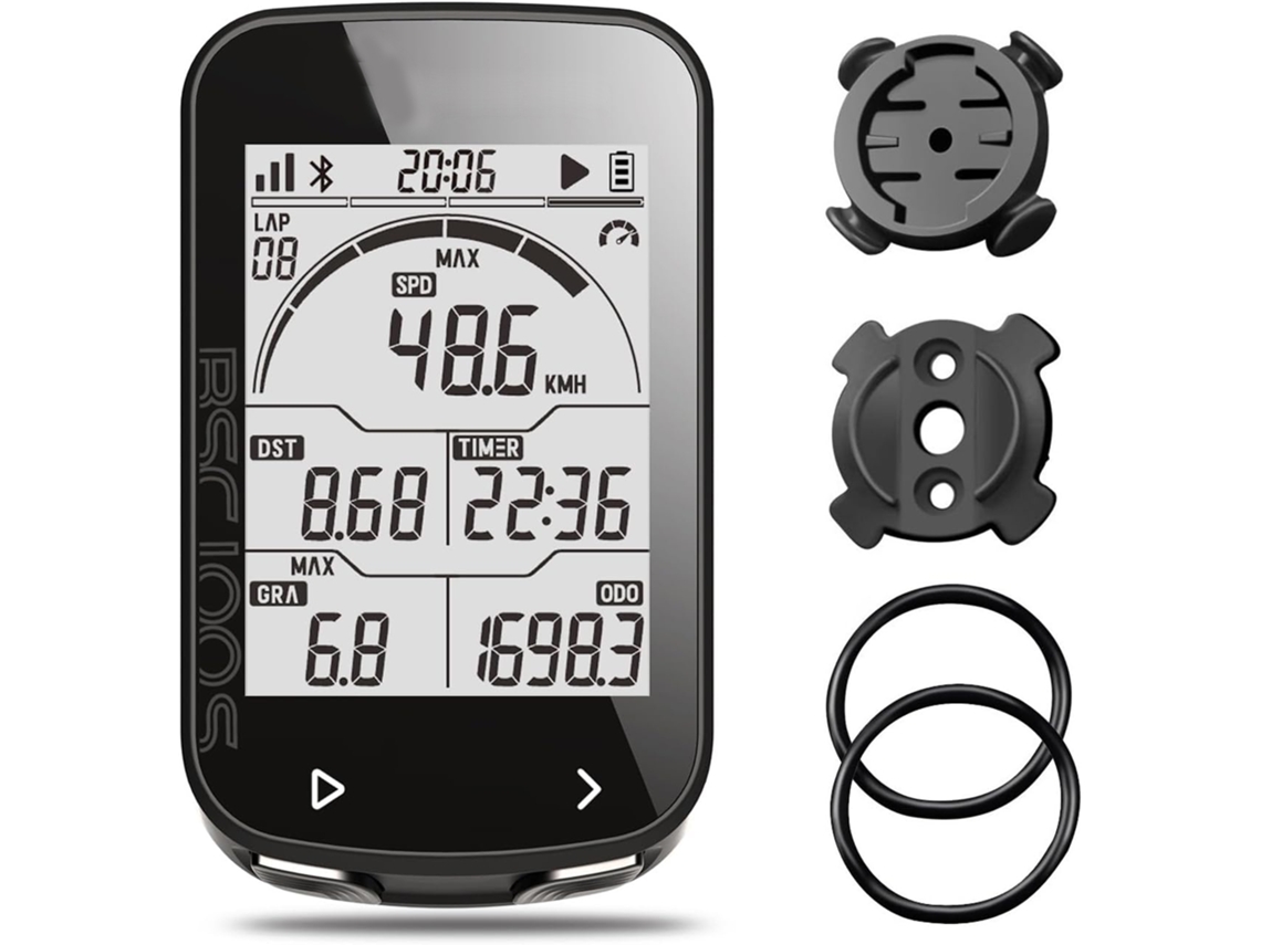 Ciclocomputador Sem Fio Com Tela Lcd De 2,6", Bateria Recarregável De 40 Horas, À Prova D'água, Bluetooth E Ant+ (preto)