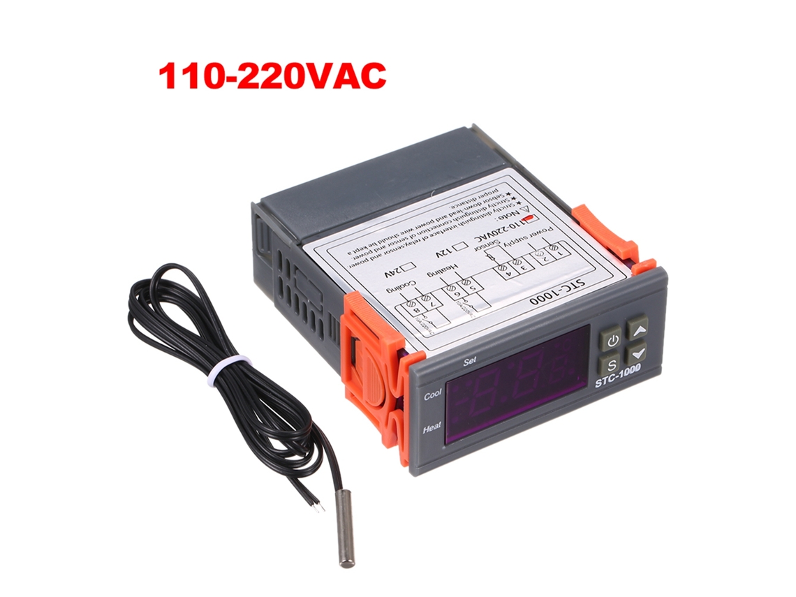 Controlador de Temperatura Digital Stc 1000 com Sensor para Aquecimento e Resfriamento | S/MARCA