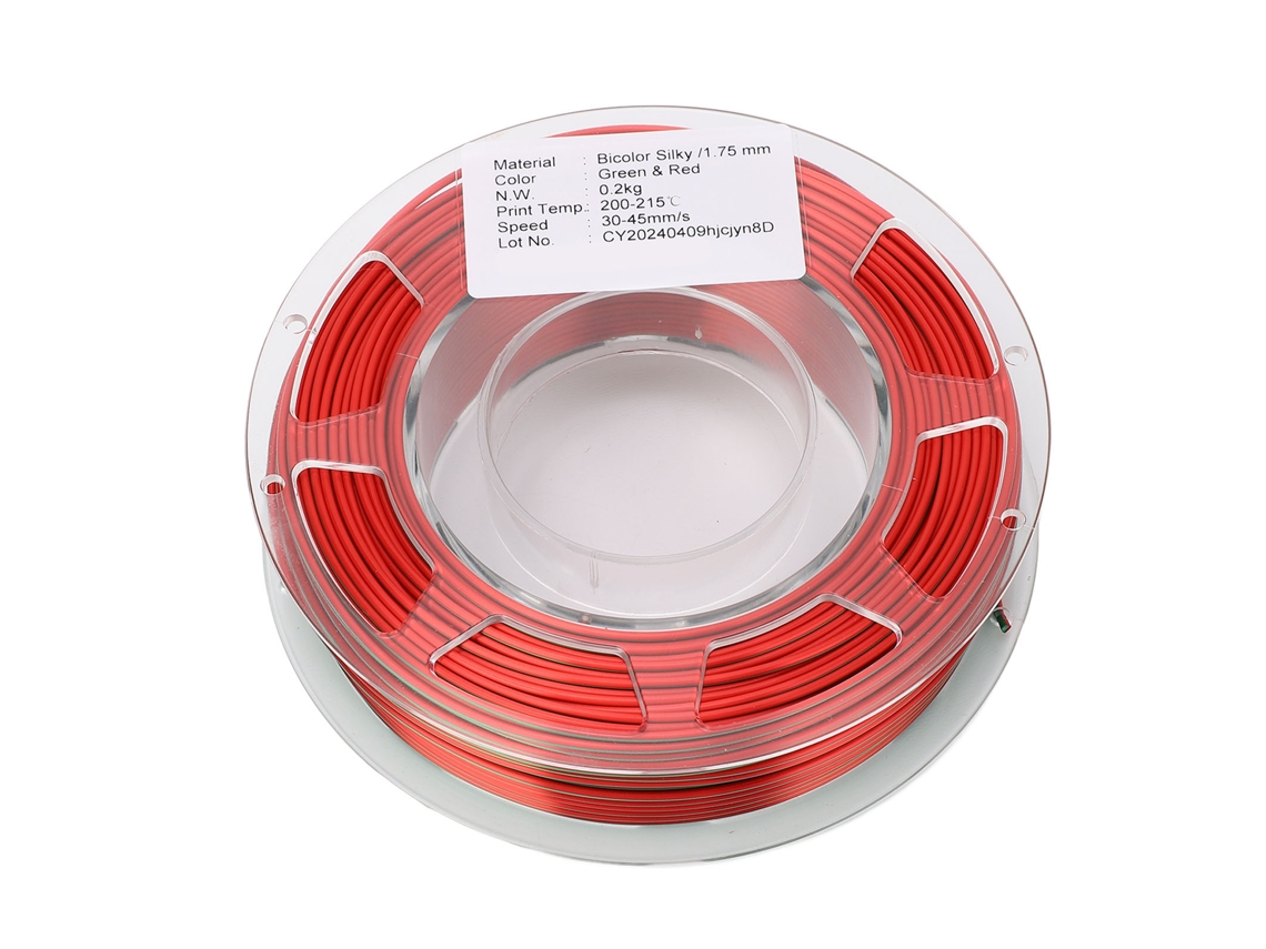 Fio Pla Para Impressora 3d 1.75mm Bobina Pacote 200g Consumível De Impressão Verde Vermelho Seda