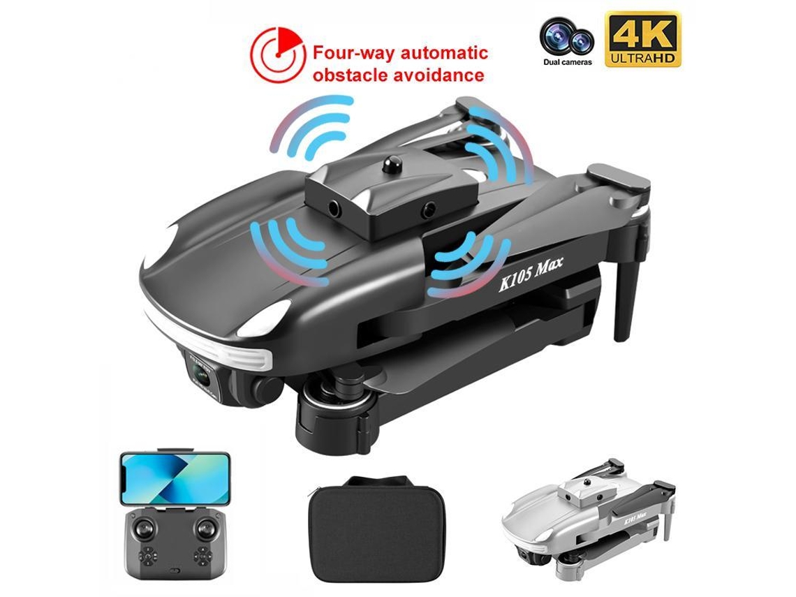 K105 Max Mini Drone com 4K Dual Camera Prevenção Inteligente de Obstáculos 3 Baterias Duração Da Bateria: 15 Min Preto YIZHOOD
