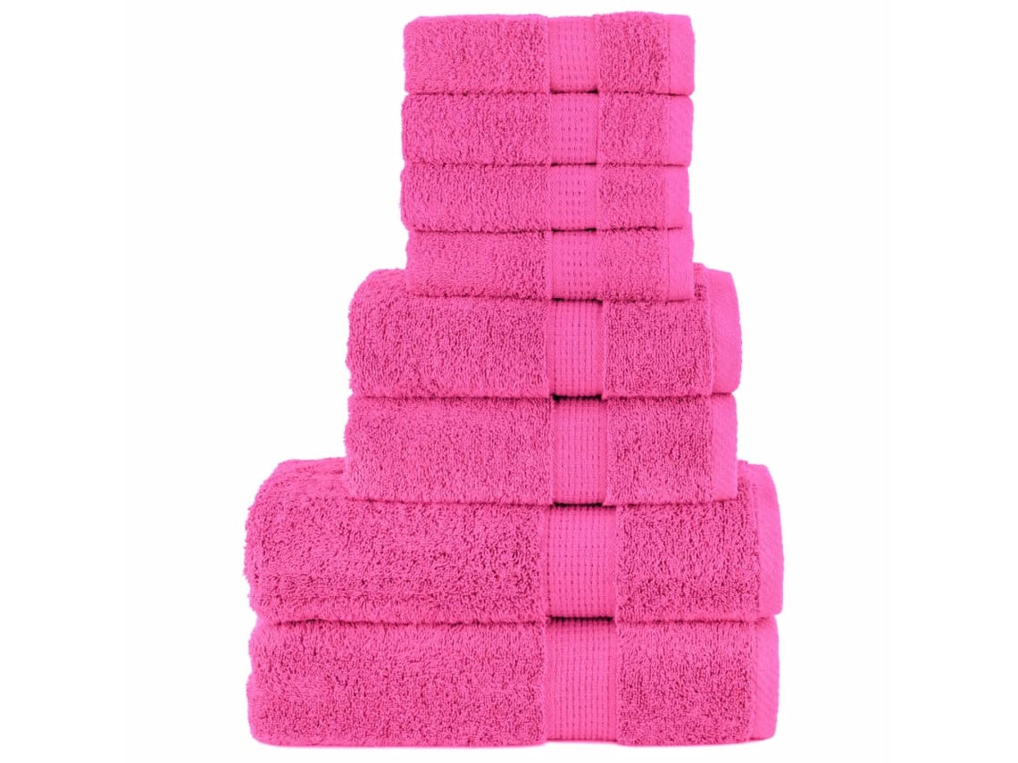 Towel Set, Towel Sets Vidaxl Cor-de-rosa Algodão (n/a)