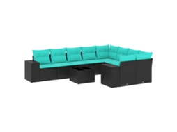 Conjunto de Sofá Jardim 3 Peças Almofadas Rattan Sintético MAISON EXCLUSIVE