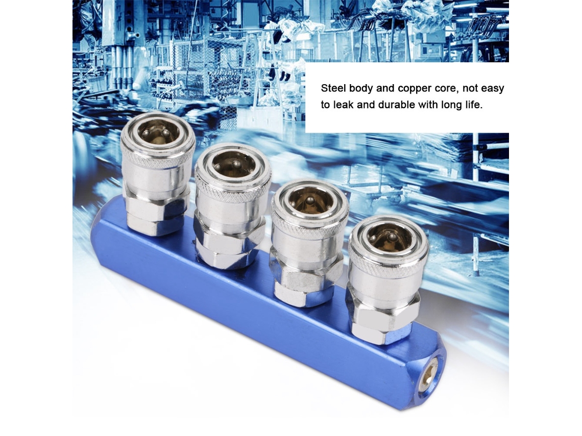 Laxiscreed Conector Pneumático Fêmea De 12mm Para Mangueira De Ar Com Interface De 4 Vias