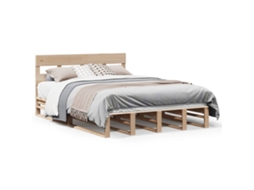 Bed Frame, Bed Frames Vidaxl Marrom Madeira De Pinho (120 X 200 Cm)