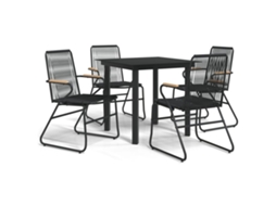 Garden Dining Set, Garden Dining Sets Vidaxl Preto Rattan / Vime (n/a)
