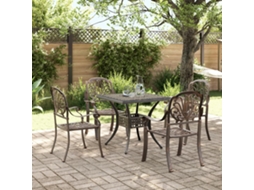 Vidaxl 5 Pcs Conjunto De Jantar Para Jardim Alumínio Fundido Bronze