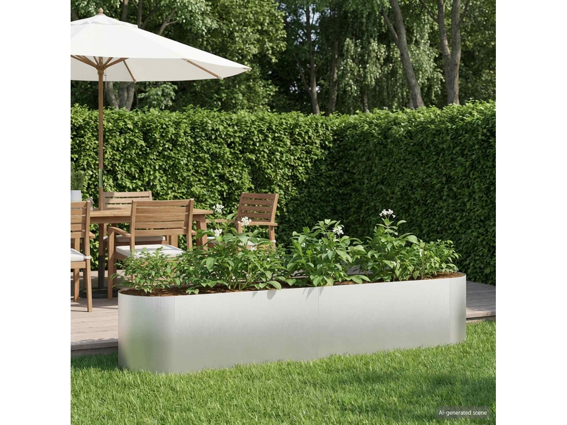 Vidaxl Cama De Jardim Elevada Aço Inoxidável 200 X 40 X 40 Cm