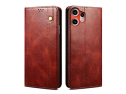 Capa Para Celular Cmf Phone 2 Pro Em Couro Texturizado Com Cera De Óleo Crazy Horse, Da Nothing.