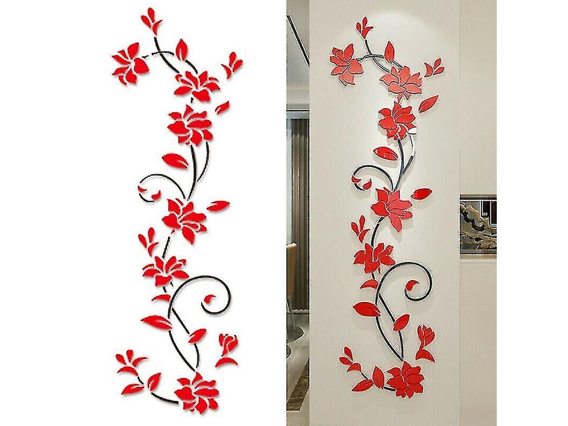 Lurelia Azulejo Adesivo Flores Porta Acrílico 3d Autoadesivo Removível Janela