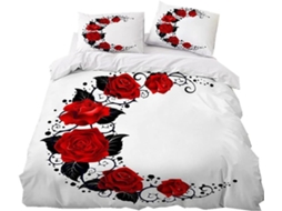 Capa de Edredom com Estampa Floral 3D Borb em Microfibra Fronha 50x75 Cm (LxAxP), 220x240 Cm