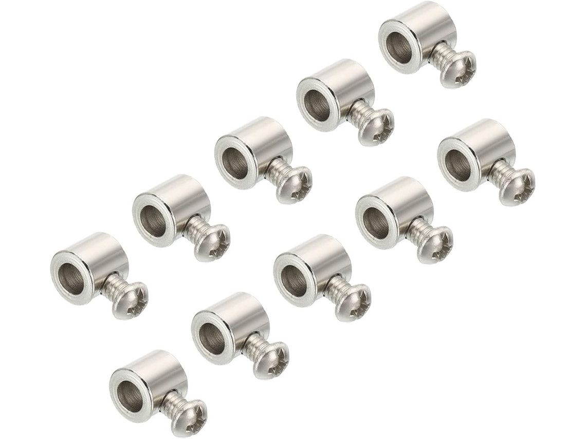 Trava De Arame 9x8mm, 20 Unidades, Abraçadeiras De Aço Para Cabos 5mm Com Furo Único E Parafuso M4* 0, 7, Compatíveis Com Cabos