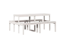 Picnic Table, Picnic Tables Vidaxl Branco Madeira De Pinho (160 X 134 X 75 Cm)