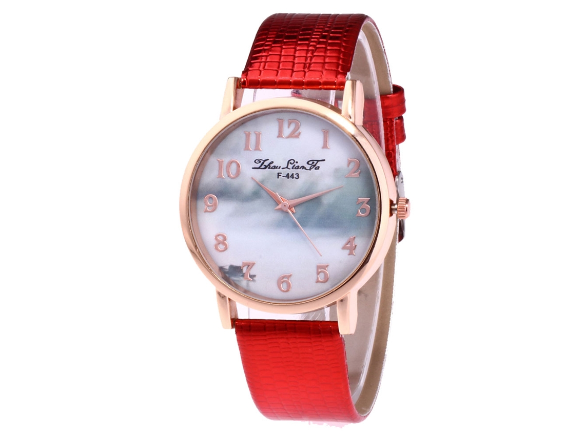 Reloj De Cuarzo Estilo Simple Fashion Unisex Para Negocios Regalo (rojo)
