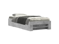 Bed Frame, Bed Frames Vidaxl Cinzeto Madeira Processada (90 X 190 Cm)