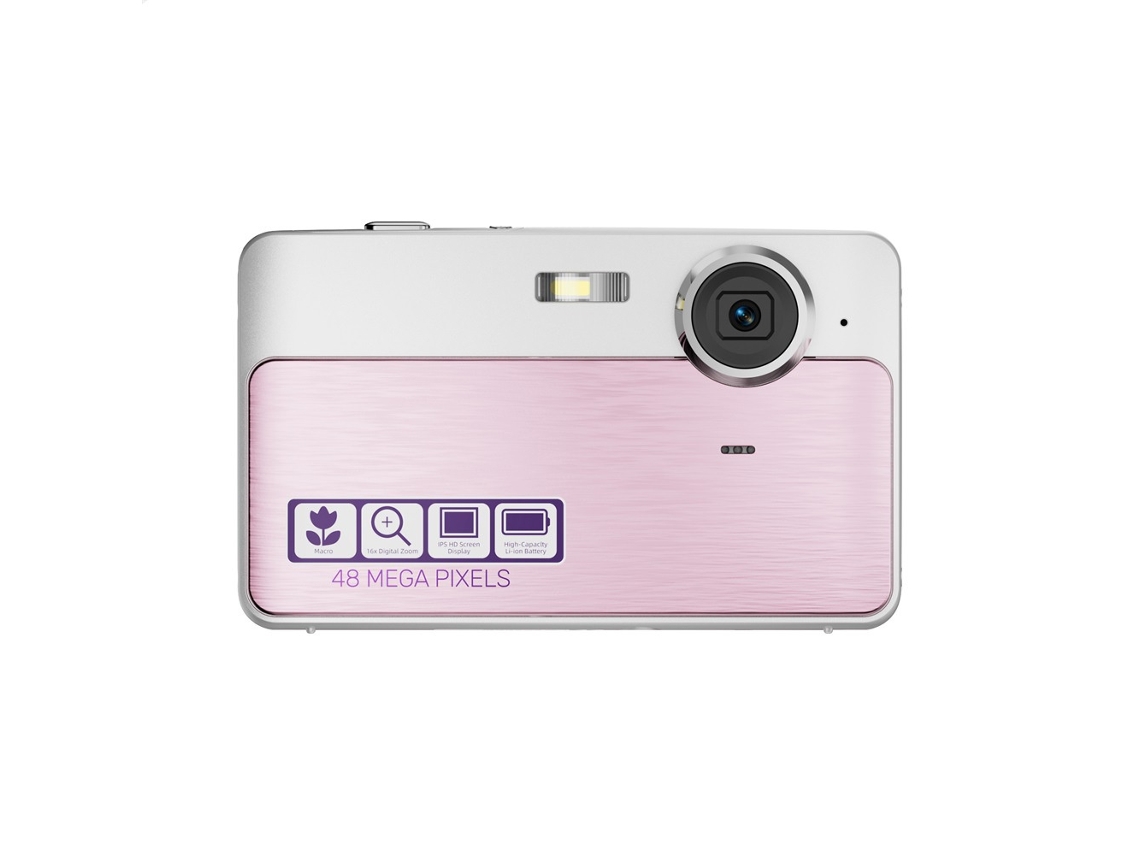 Câmera Digital 1080p, Câmera De Vídeo Digital De Bolso De 48 Mp, Tela De 2,4 Polegadas, Foco Automático, Zoom Digital 16x (rosa)