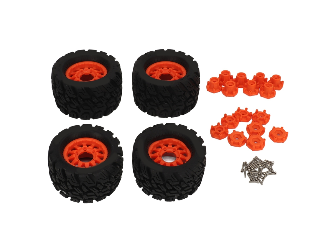 Mali 4 Pneus de Borracha para Carro Rc Resistentes a Desgaste com Aros para Carro Rc 1/8 1/10