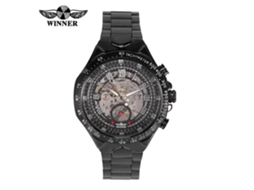 Relógio Automático Mechanical Skeleton Masculino com Pulseira de Aço Inoxidável