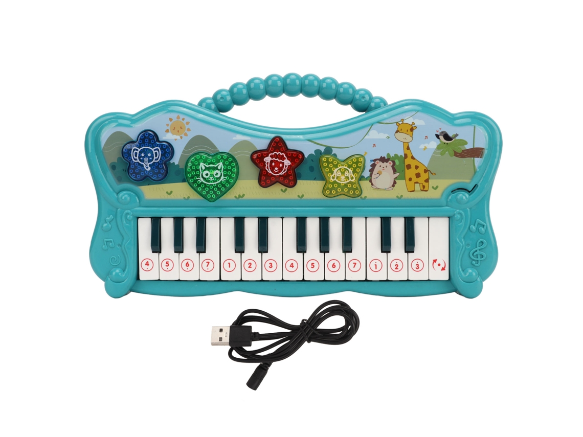 Mali teclado de Piano Infantil Portátil Mini Cartoon Órgão Eletrônico Brinquedo Educativo para Meninos Meninas Presente Aniversário Verde