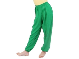 Calcinha Baggy Infantil Menino Menina Dança Aladdin Bloomers Yoga Calça Casual Solta Harem Verde