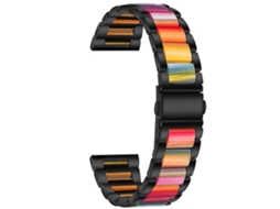 Pulseira De Resina 20 Mm, Compatível Com Garmin Venu/ Vivoactive 3 Music, Preta/ Arco - Íris.