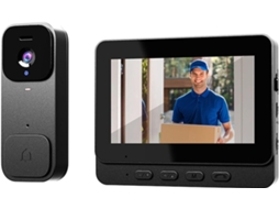 Lurelia Videoporteiro Inteligente, 1080p, Wi-fi 2,4ghz, Visão Noturna, Sem Fios, Ecrã 4,3 Polegadas