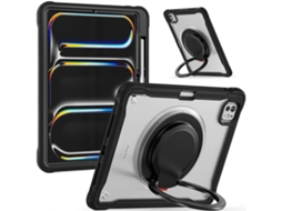 Capa para iPad Pro 11 com suporte giratório, capa de silicone transparente Hengrongshen (2024)