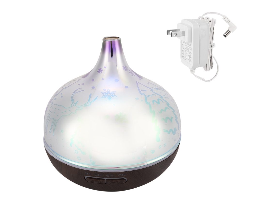 Difusor ultrassônico de aromaterapia de 400 ml com LED e umidificador (plugue americano)