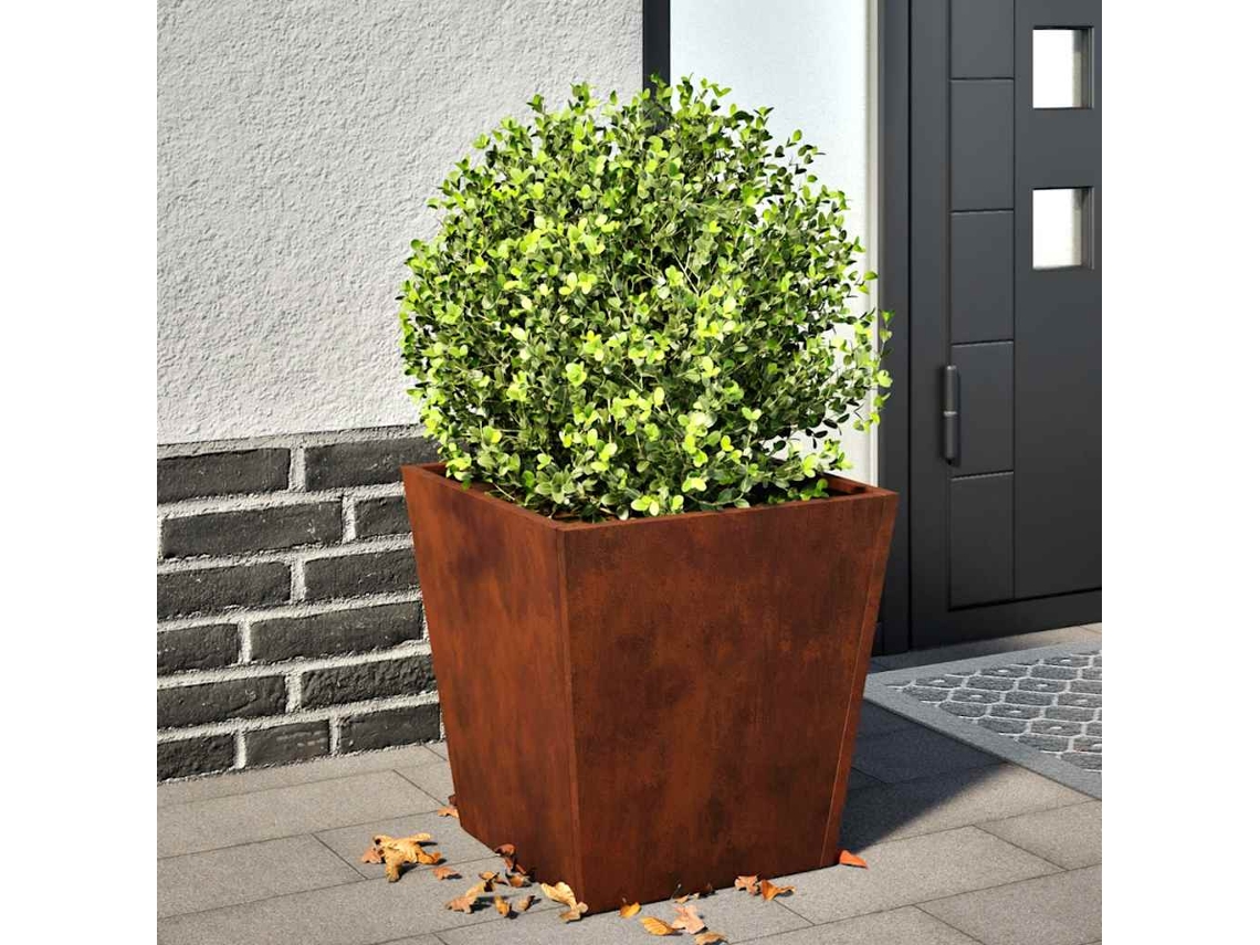 Vidaxl Garden Planters 2 Pcs 40x40x40 Cm Aço Resistente Às Intempéries
