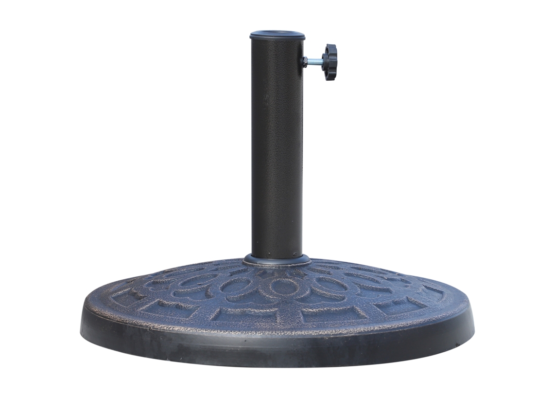 Base redonda de resina para guarda sol de jardim 12 kg para hastes de 38 e 48 mm Ø44x34 cm bronze ORBITRA COMMERCE