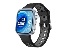 Bracelete para Huawei Watch Fit 4 Pro / Fit 4 / Fit 3 Silicone Bicolor com Furos Redondos Preto e Cinza XIAOMOYU