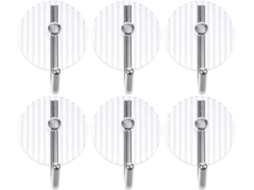 Conjunto De 6 Ganchos Adesivos Parede Multiuso Em Acrílico E Abs, Resistentes E Decorativos Para Toalhas