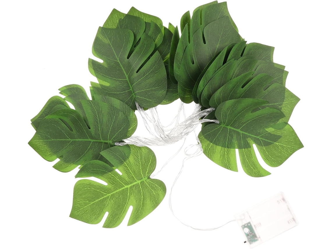 Luzes Led de 3 Metros com 20 Lâmpadas Verdes em Formato de Folha, Sem Necessidade de Bateria, para Iluminação Decorativa. SFUSHOS