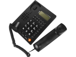 Telefone De Mesa Com Fio E Identificador De Chamadas, Preto