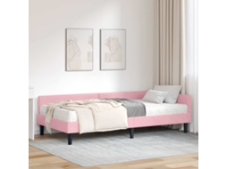 Vidaxl Estrutura De Cama De Canto Com Colchão 2 Unid. Cinzeto Veludo